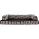 Furhaven Large Orthopaedic Dog Bed Faux Fur & Velvet Sofa-Style w/Removable Washable Cover - Driftwood Brown, Large