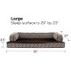 Furhaven Large Orthopaedic Dog Bed Faux Fur & Velvet Sofa-Style w/Removable Washable Cover - Driftwood Brown, Large