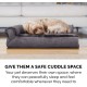 Furhaven Large Orthopaedic Dog Bed Faux Fur & Velvet Sofa-Style w/Removable Washable Cover - Driftwood Brown, Large