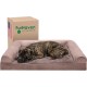 Furhaven Large Orthopaedic Dog Bed Faux Fur & Velvet Sofa-Style w/Removable Washable Cover - Driftwood Brown, Large