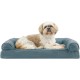 Furhaven Large Orthopaedic Dog Bed Faux Fur & Velvet Sofa-Style w/Removable Washable Cover - Driftwood Brown, Large