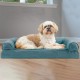 Furhaven Large Orthopaedic Dog Bed Faux Fur & Velvet Sofa-Style w/Removable Washable Cover - Driftwood Brown, Large