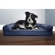 Furhaven Large Orthopaedic Dog Bed Faux Fur & Velvet Sofa-Style w/Removable Washable Cover - Driftwood Brown, Large