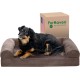 Furhaven Large Orthopaedic Dog Bed Faux Fur & Velvet Sofa-Style w/Removable Washable Cover - Driftwood Brown, Large