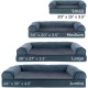 Furhaven Large Orthopaedic Dog Bed Faux Fur & Velvet Sofa-Style w/Removable Washable Cover - Driftwood Brown, Large