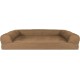 Furhaven Large Orthopaedic Dog Bed Faux Fur & Velvet Sofa-Style w/Removable Washable Cover - Driftwood Brown, Large