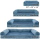 Furhaven Large Orthopaedic Dog Bed Faux Fur & Velvet Sofa-Style w/Removable Washable Cover - Driftwood Brown, Large