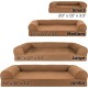 Furhaven Large Orthopaedic Dog Bed Faux Fur & Velvet Sofa-Style w/Removable Washable Cover - Driftwood Brown, Large
