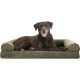 Furhaven Large Orthopaedic Dog Bed Faux Fur & Velvet Sofa-Style w/Removable Washable Cover - Driftwood Brown, Large