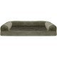 Furhaven Large Orthopaedic Dog Bed Faux Fur & Velvet Sofa-Style w/Removable Washable Cover - Driftwood Brown, Large