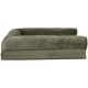 Furhaven Large Orthopaedic Dog Bed Faux Fur & Velvet Sofa-Style w/Removable Washable Cover - Driftwood Brown, Large