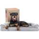 Furhaven Large Orthopaedic Dog Bed Faux Fur & Velvet Sofa-Style w/Removable Washable Cover - Driftwood Brown, Large