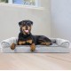 Furhaven Large Orthopaedic Dog Bed Faux Fur & Velvet Sofa-Style w/Removable Washable Cover - Driftwood Brown, Large