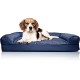 Furhaven Large Orthopaedic Dog Bed Faux Fur & Velvet Sofa-Style w/Removable Washable Cover - Driftwood Brown, Large