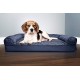 Furhaven Large Orthopaedic Dog Bed Faux Fur & Velvet Sofa-Style w/Removable Washable Cover - Driftwood Brown, Large