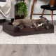 Furhaven Large Orthopaedic Dog Bed Faux Fur & Velvet Sofa-Style w/Removable Washable Cover - Driftwood Brown, Large