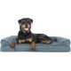 Furhaven Large Orthopaedic Dog Bed Faux Fur & Velvet Sofa-Style w/Removable Washable Cover - Driftwood Brown, Large