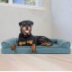 Furhaven Large Orthopaedic Dog Bed Faux Fur & Velvet Sofa-Style w/Removable Washable Cover - Driftwood Brown, Large