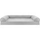 Furhaven Large Orthopaedic Dog Bed Faux Fur & Velvet Sofa-Style w/Removable Washable Cover - Driftwood Brown, Large
