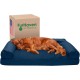 Furhaven Large Orthopaedic Dog Bed Faux Fur & Velvet Sofa-Style w/Removable Washable Cover - Driftwood Brown, Large