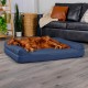 Furhaven Large Orthopaedic Dog Bed Faux Fur & Velvet Sofa-Style w/Removable Washable Cover - Driftwood Brown, Large