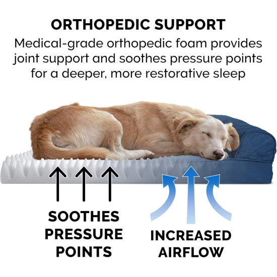 Furhaven Large Orthopaedic Dog Bed Faux Fur & Velvet Sofa-Style w/Removable Washable Cover - Driftwood Brown, Large Furhaven Large Orthopaedic Dog Bed Faux Fur & Velvet Sofa-Style w/Removable Washable Cover - Driftwood Brown, Large
