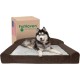 Furhaven Large Orthopaedic Dog Bed Faux Fur & Velvet Sofa-Style w/Removable Washable Cover - Driftwood Brown, Large
