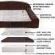 Furhaven Large Orthopaedic Dog Bed Faux Fur & Velvet Sofa-Style w/Removable Washable Cover - Driftwood Brown, Large