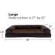 Furhaven Large Orthopaedic Dog Bed Faux Fur & Velvet Sofa-Style w/Removable Washable Cover - Driftwood Brown, Large