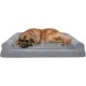 Furhaven Large Orthopaedic Dog Bed Faux Fur & Velvet Sofa-Style w/Removable Washable Cover - Driftwood Brown, Large