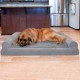 Furhaven Large Orthopaedic Dog Bed Faux Fur & Velvet Sofa-Style w/Removable Washable Cover - Driftwood Brown, Large