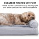Furhaven Large Orthopaedic Dog Bed Faux Fur & Velvet Sofa-Style w/Removable Washable Cover - Driftwood Brown, Large