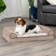 Furhaven Large Orthopaedic Dog Bed Faux Fur & Velvet Sofa-Style w/Removable Washable Cover - Driftwood Brown, Large