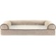 Furhaven Large Orthopaedic Dog Bed Faux Fur & Velvet Sofa-Style w/Removable Washable Cover - Driftwood Brown, Large