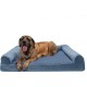Furhaven Large Orthopaedic Dog Bed Faux Fur & Velvet Sofa-Style w/Removable Washable Cover - Driftwood Brown, Large