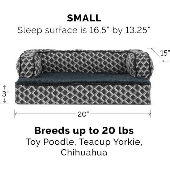 Furhaven Large Orthopaedic Dog Bed Faux Fur & Velvet Sofa-Style w/Removable Washable Cover - Driftwood Brown, Large Furhaven Large Orthopaedic Dog Bed Faux Fur & Velvet Sofa-Style w/Removable Washable Cover - Driftwood Brown, Large