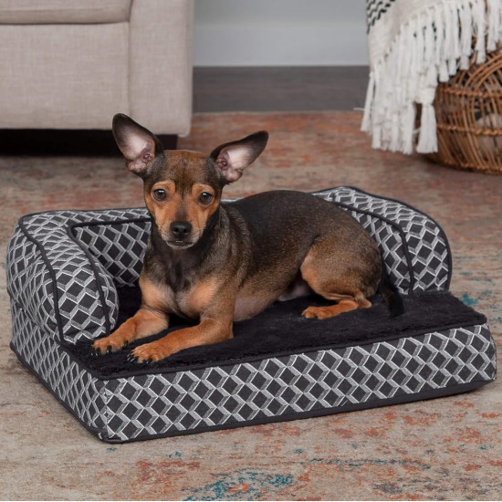 Furhaven Large Orthopaedic Dog Bed Faux Fur & Velvet Sofa-Style w/Removable Washable Cover - Driftwood Brown, Large Furhaven Large Orthopaedic Dog Bed Faux Fur & Velvet Sofa-Style w/Removable Washable Cover - Driftwood Brown, Large