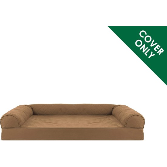 Furhaven Large Orthopaedic Dog Bed Faux Fur & Velvet Sofa-Style w/Removable Washable Cover - Driftwood Brown, Large Furhaven Large Orthopaedic Dog Bed Faux Fur & Velvet Sofa-Style w/Removable Washable Cover - Driftwood Brown, Large