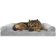 Furhaven Large Orthopaedic Dog Bed Faux Fur & Velvet Sofa-Style w/Removable Washable Cover - Driftwood Brown, Large