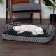 Furhaven Large Orthopaedic Dog Bed Faux Fur & Velvet Sofa-Style w/Removable Washable Cover - Driftwood Brown, Large