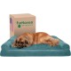 Furhaven Large Orthopaedic Dog Bed Faux Fur & Velvet Sofa-Style w/Removable Washable Cover - Driftwood Brown, Large