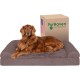 Furhaven Large Orthopaedic Dog Bed Faux Fur & Velvet Sofa-Style w/Removable Washable Cover - Driftwood Brown, Large