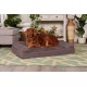 Furhaven Large Orthopaedic Dog Bed Faux Fur & Velvet Sofa-Style w/Removable Washable Cover - Driftwood Brown, Large