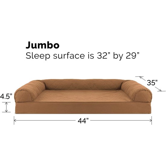 Furhaven Large Orthopaedic Dog Bed Faux Fur & Velvet Sofa-Style w/Removable Washable Cover - Driftwood Brown, Large Furhaven Large Orthopaedic Dog Bed Faux Fur & Velvet Sofa-Style w/Removable Washable Cover - Driftwood Brown, Large
