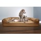 Furhaven Large Orthopaedic Dog Bed Faux Fur & Velvet Sofa-Style w/Removable Washable Cover - Driftwood Brown, Large