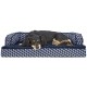 Furhaven Large Orthopaedic Dog Bed Faux Fur & Velvet Sofa-Style w/Removable Washable Cover - Driftwood Brown, Large