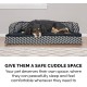 Furhaven Large Orthopaedic Dog Bed Faux Fur & Velvet Sofa-Style w/Removable Washable Cover - Driftwood Brown, Large