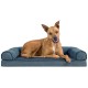 Furhaven Large Orthopaedic Dog Bed Faux Fur & Velvet Sofa-Style w/Removable Washable Cover - Driftwood Brown, Large