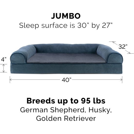 Furhaven Large Orthopaedic Dog Bed Faux Fur & Velvet Sofa-Style w/Removable Washable Cover - Driftwood Brown, Large Furhaven Large Orthopaedic Dog Bed Faux Fur & Velvet Sofa-Style w/Removable Washable Cover - Driftwood Brown, Large