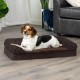 Furhaven Large Orthopaedic Dog Bed Faux Fur & Velvet Sofa-Style w/Removable Washable Cover - Driftwood Brown, Large